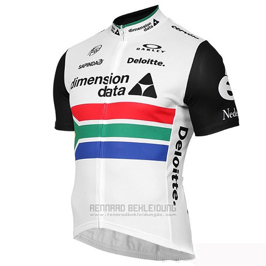 2019 Fahrradbekleidung Dimension Data Champion Afrika Trikot Kurzarm und Tragerhose - zum Schließen ins Bild klicken